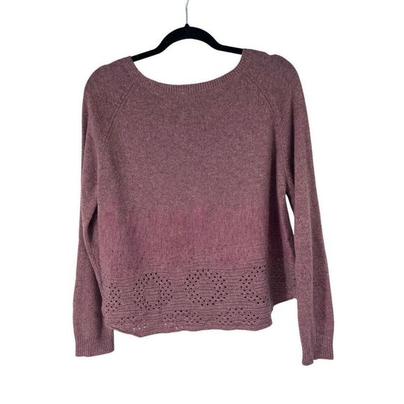 Anthropologie‎ Troubador Mauve Soft Viscose Wool Blend Sweater Sz L women’s - Picture 2 of 8
